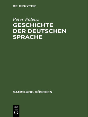cover image of Geschichte der deutschen Sprache